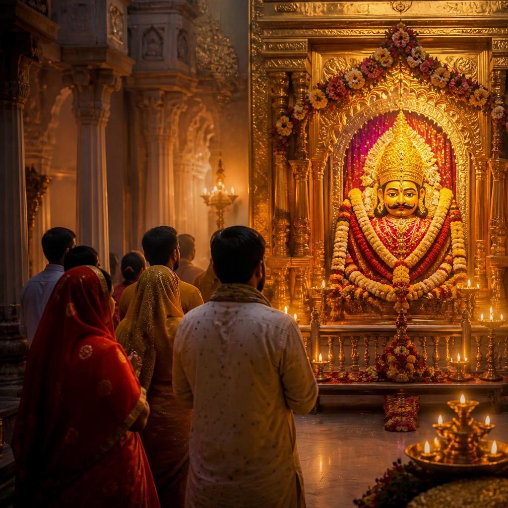 बाबा खाटू श्याम जी के दर्शन करते श्रद्धालु