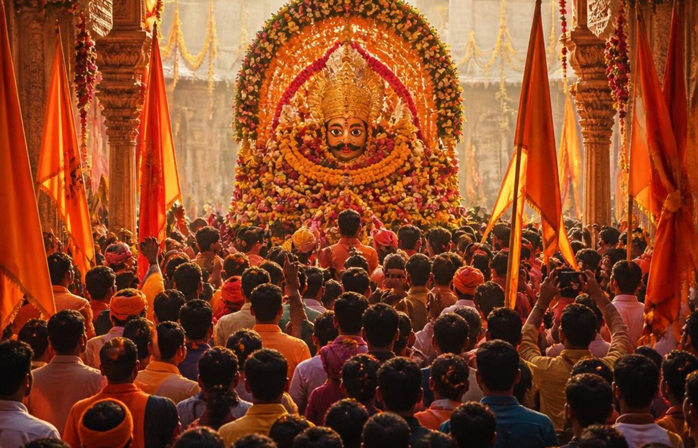 फाल्गुन मेले में खाटू धाम पहुंचे श्रद्धालु